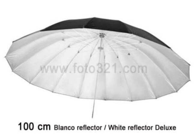 Paraguas de fotografía 100 cm reflector blanco Deluxe