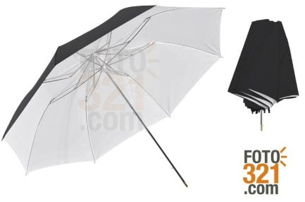 Paraguas de fotografía plegable 100 cm reflector Blanco