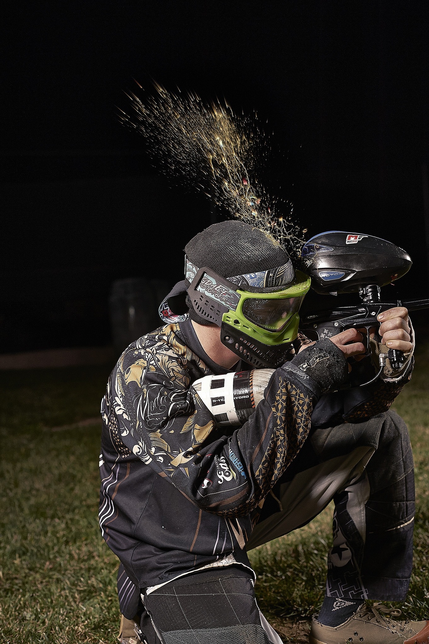 Escena de paintball fotografiada por Pablo Ferao