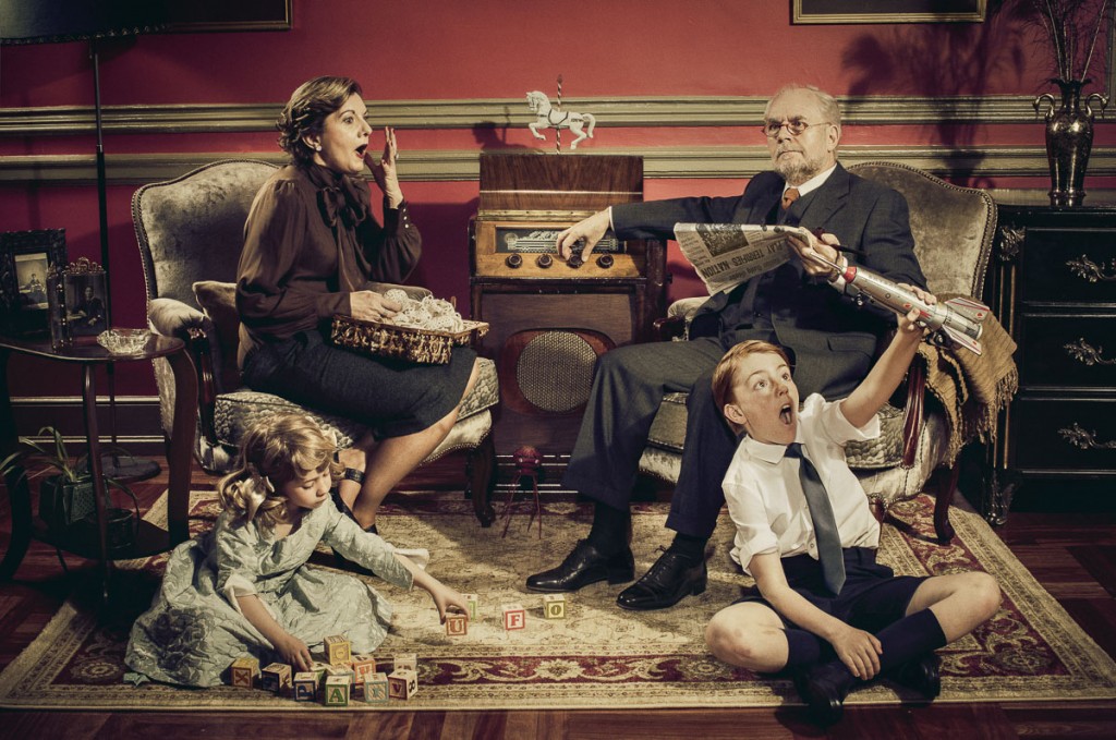 Fotografía de la familia de Orson Welles realizada por Jorge Alvariño