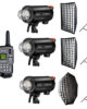 Kit 3x flashes de estudio Godox QT600III