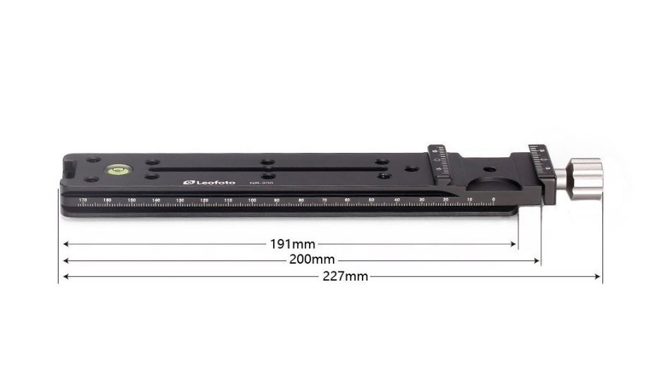 Rail Leofoto NR-200 para punto nodal de cámaras y objetivos