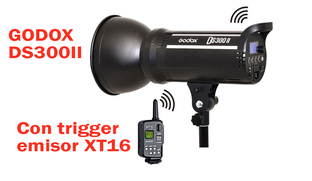Qué puede hacer con el trigegr Godox manual XT16 y flash DS300II