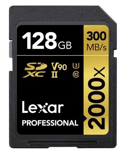 Tarjeta Lexar SDXC 2000x UHS-II de 128GB V90 Professional