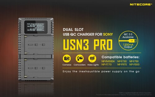 Nitecore USN3 Pro cargador baterias Sony NP-F