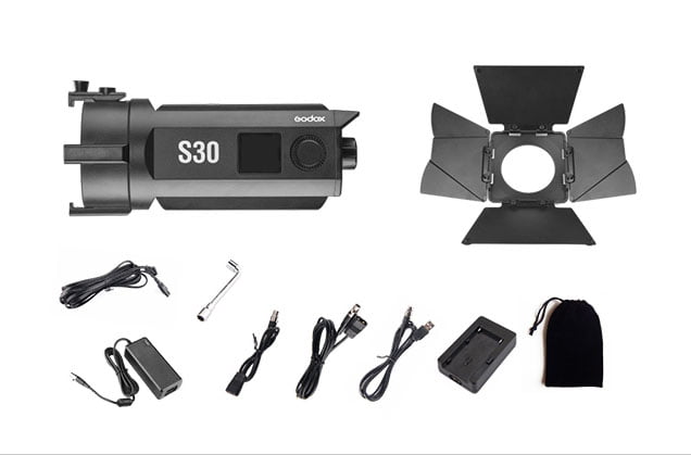 Accesorios del Godox LED S30 con zoom