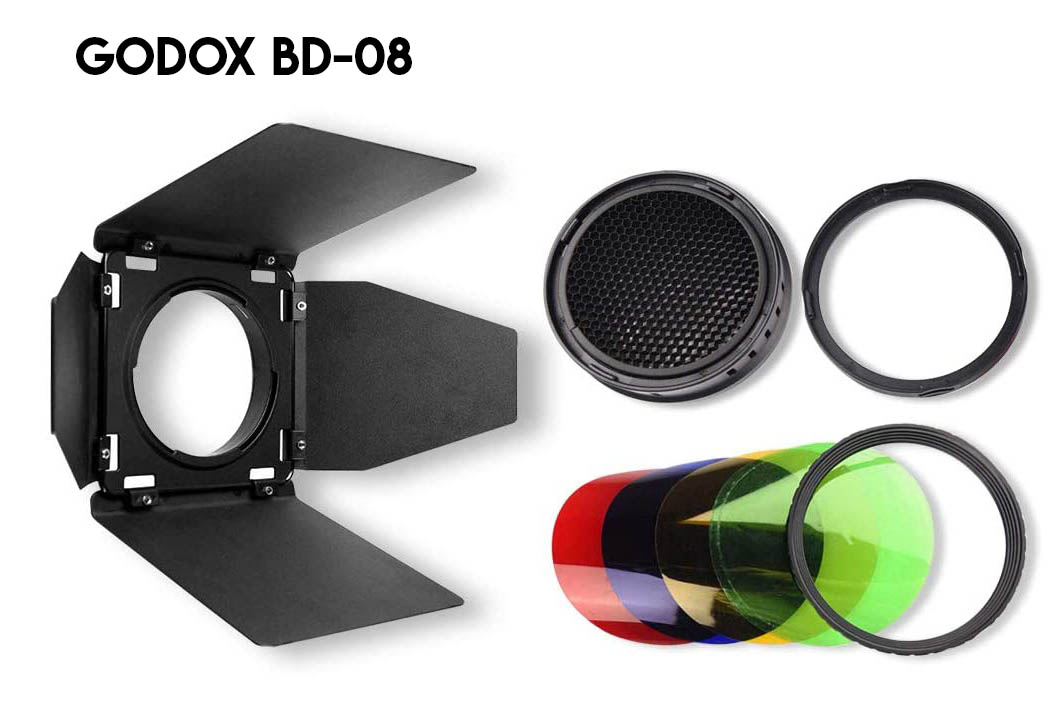 Aletas, grid y geles Godox BD-08 para la familia AD400