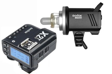 Flash de estudio Godox MS200 con X2T-N para Nikon