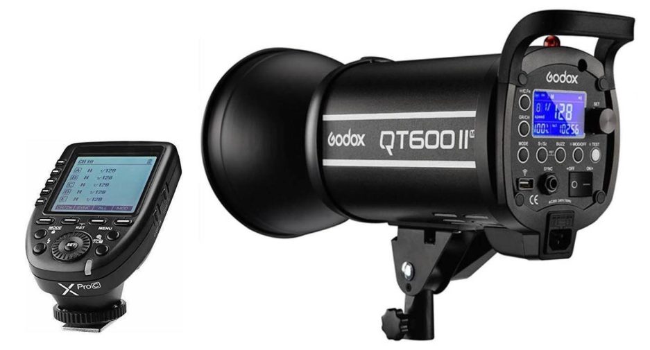 Flash de estudio Godox QT600II con trigger XProII-C