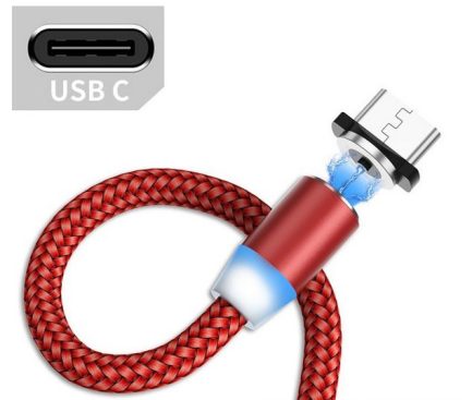 Cable magnético 1 metro USB-C Rojo