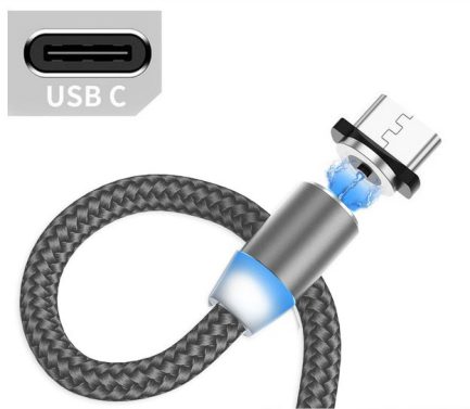 Cable magnético 1 metro USB-C Plateado