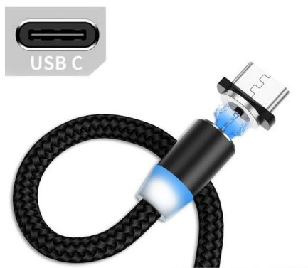 Cable magnético 1 metro USB-C Negro