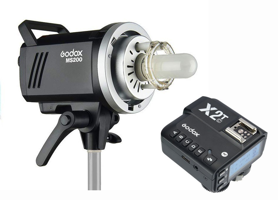 Flash de estudio Godox MS300 con disparador remoto X2T Canon