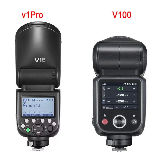 Godox V1 Pro vs Godox V100 Comparativa entre flashes Godox V1 Pro y V100