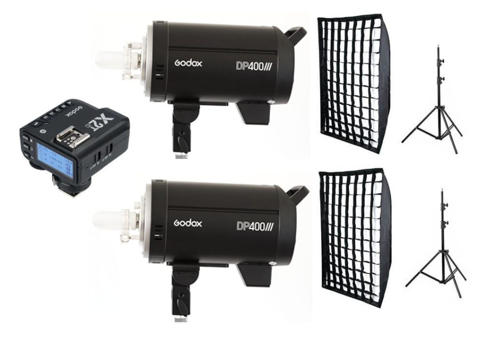 Kit 2 Godox DP400III flashes de estudio y accesorios Sony