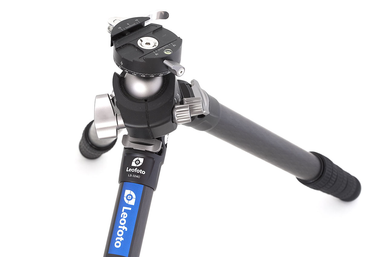 Rótula Leofoto LH-40PCL con palanca y rotador panorámico para trípodes de fotografía profesional