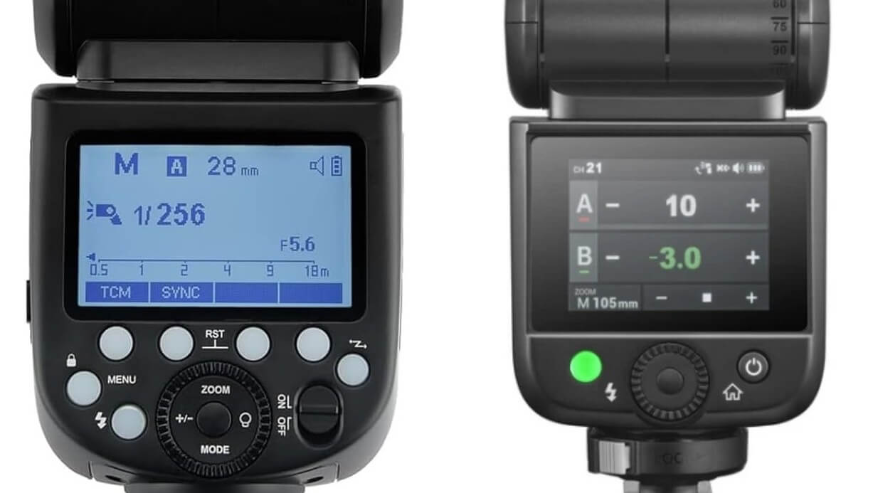 Flashes Godox V1 y V480 con pantalla de control