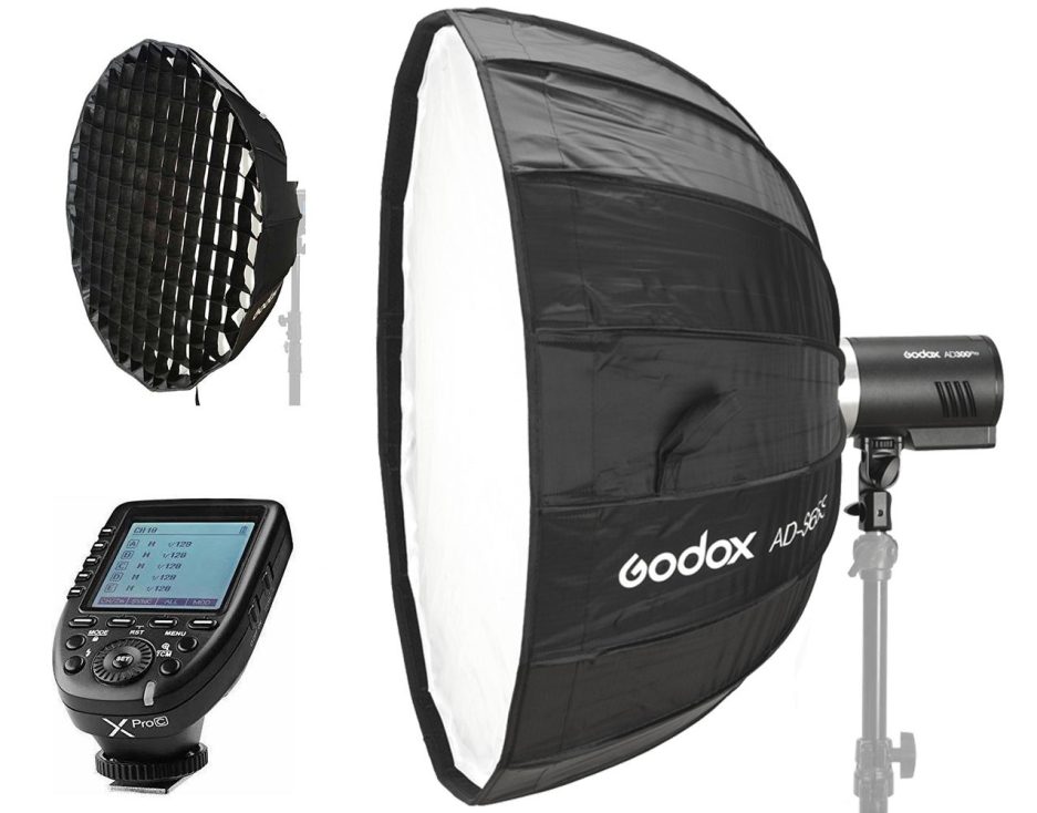 Kit flash Godox AD300Pro con softbox 65 y disparador XproII TTL y HSS