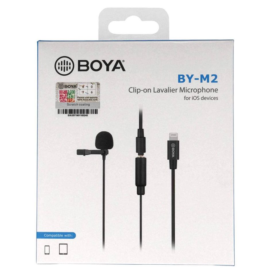 Micrófono lavalier omnidireccional para IOS Boya BY-M2