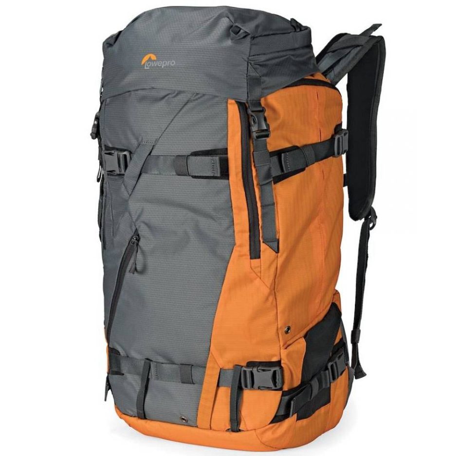 Mochila Lowepro Powder BP 500 AW gris y naranja