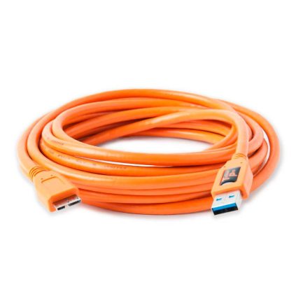 Cable TetherPro USB 3.0 macho a Micro-B de 4,6 metros naranja