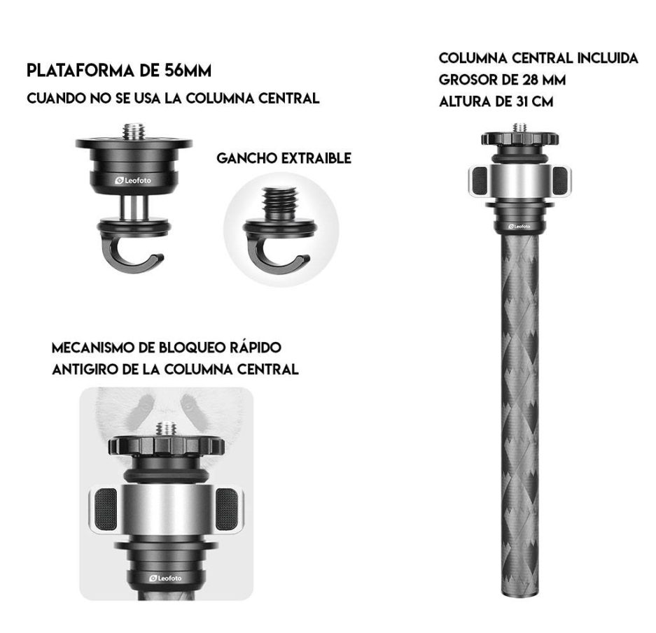 Trípode de carbono Leofoto LQ-324C