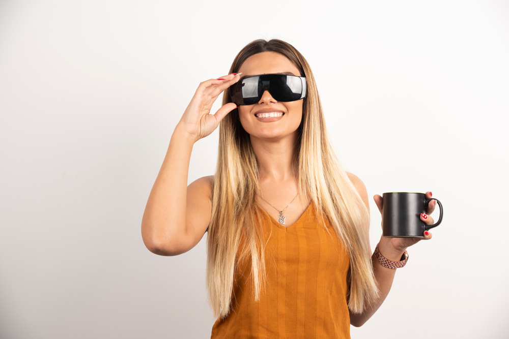 Retrato con gafas e iluminación de softbox