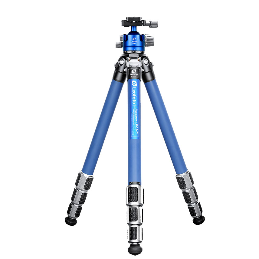 Trípode de carbono Leofoto Poseidon LP-324C con rótula LH-40 Azul