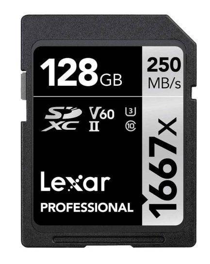Tarjeta de memoria Lexar SDXC 1667x 128GB V60 Professional