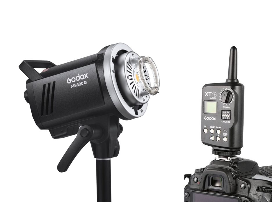 Kit flash de estudio Godox MS300V con disparador universal