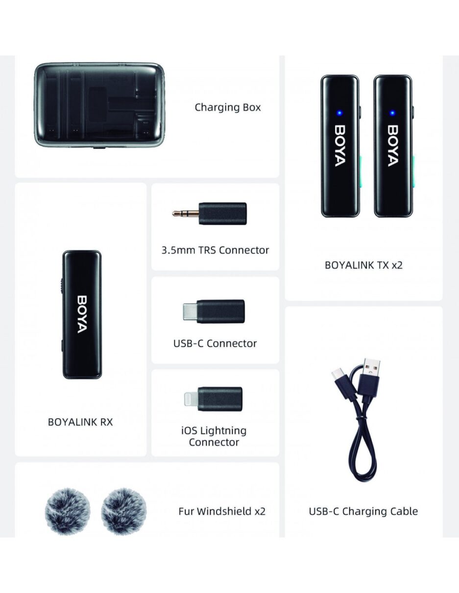Micrófonos inálambrico BoyaLink 2TX + 1R