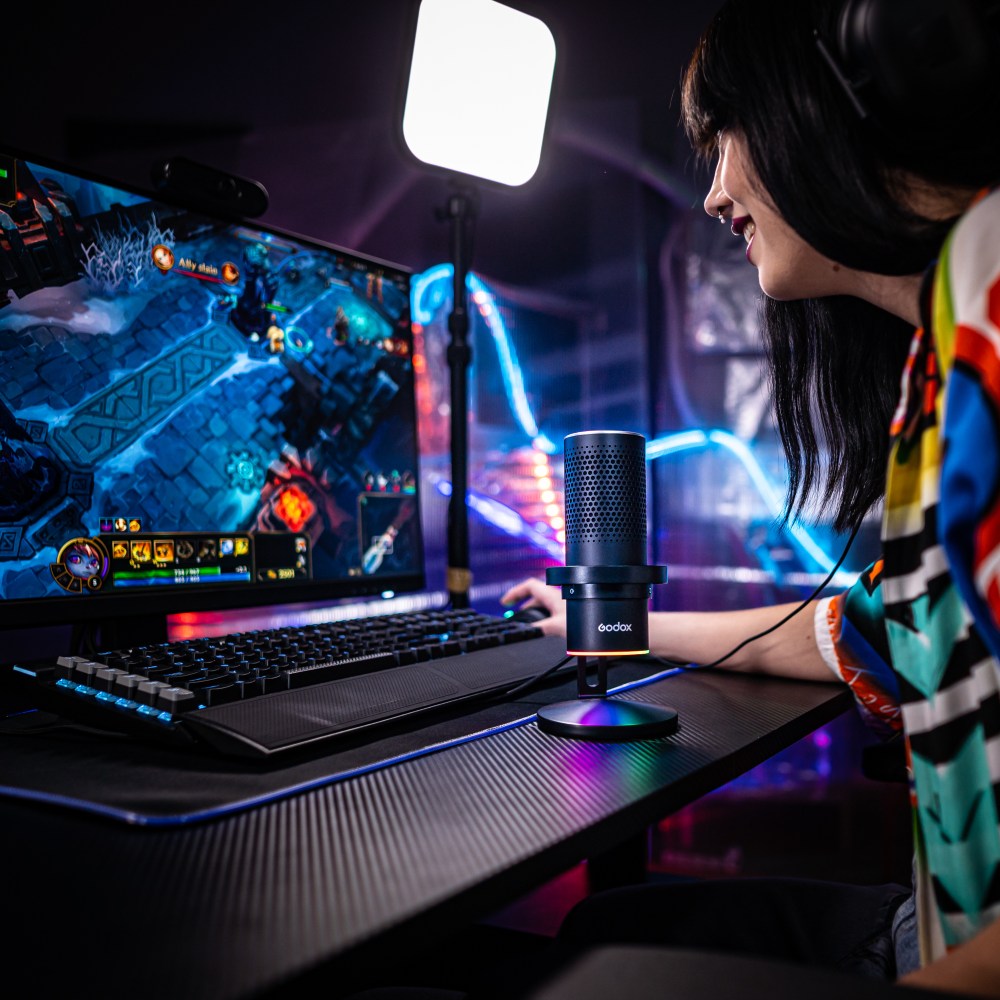 Godox EM68X micrófono USB RGB para streaming, podcast y gaming