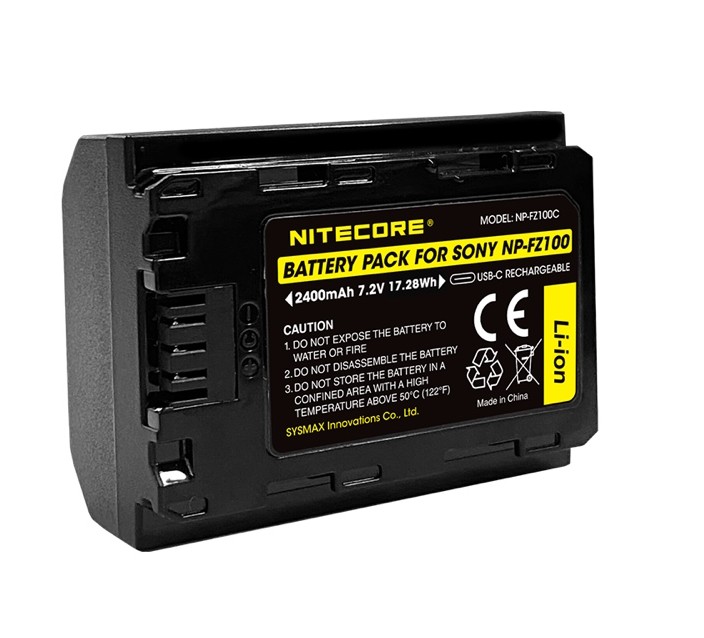 Batería Nitecore NP-FZ100C con puerto USB-C para cámaras Sony