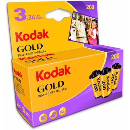 3 Rollos Kodak Gold GB Film 200 135mm de 36 exposiciones