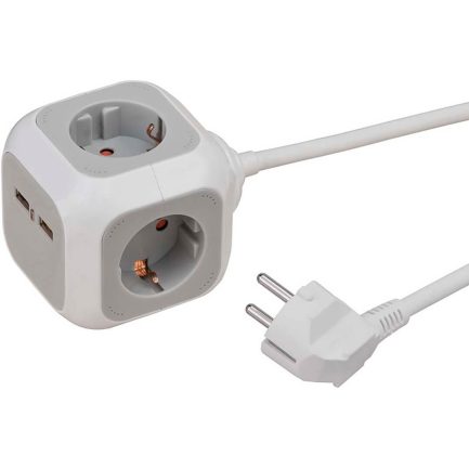 Cubo Brennenstuhl ALEA-Power USB-Charger 4 tomas (2x USB, con cable de 1.4 m y protección aumentada contra el contacto accidental)