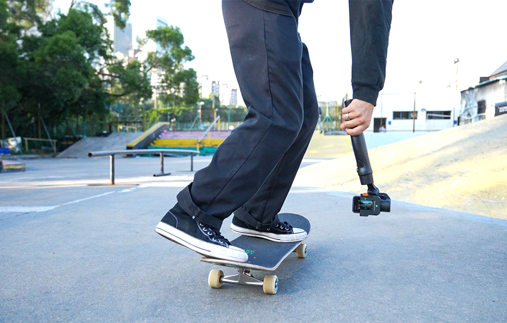 Gimbal Hohem iSteady Pro4 en uso