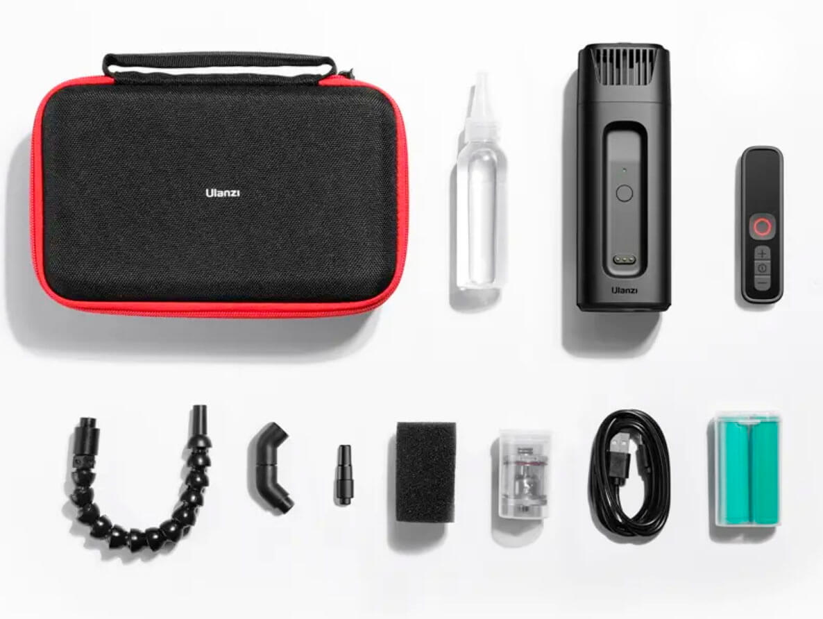 Accesorios incluidos con la maquina de humo Ulanzi FM01