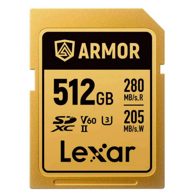 Lexar SDXC Pro Gold ARMOR UHS-II 512GB - Alta Velocidad y Resistencia