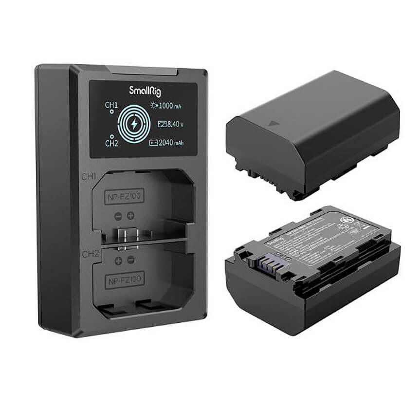 Kit de 2 Baterías y Cargador NP-FZ100 SmallRig 3824B para Cámaras Sony Kit de 2 Baterías y Cargador NP-FZ100 SmallRig 3824B para Cámaras Sony