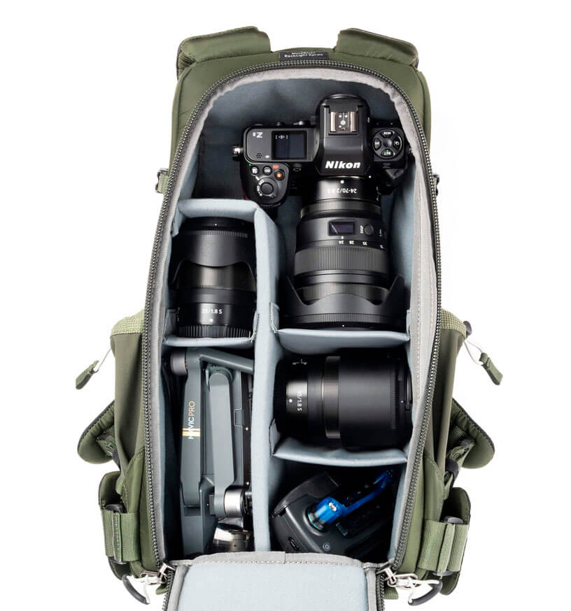 Think Tank BackLight Sprint Montane Green – Mochila fotográfica ligera y compacta Think Tank BackLight Sprint Montane Green – Mochila fotográfica ligera y compacta