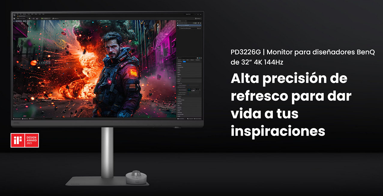 Monitor BenQ PD3226G de 32 pulgadas 4K UHD con cobertura del 95% DCI-P3 para fotografía y edición de video