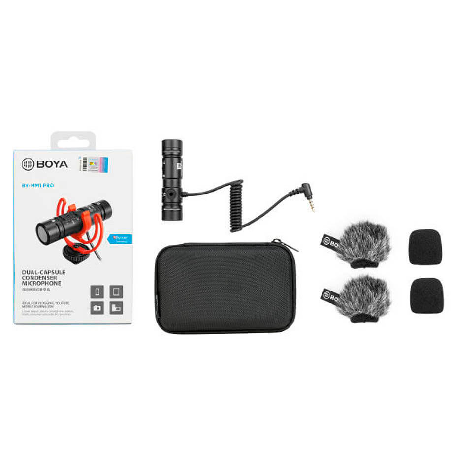 Micrófono Boya BY-MM1 PRO para vídeo direccional frontal y trasero Micrófono Boya BY-MM1 PRO para vídeo direccional frontal y trasero
