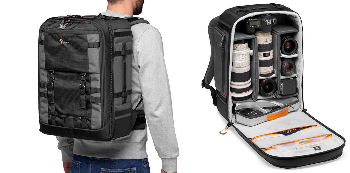 Mochila Lowepro Pro Trekker BP 450 AW II en la espalda Mochila Lowepro Pro Trekker BP 450 AW II en la espalda