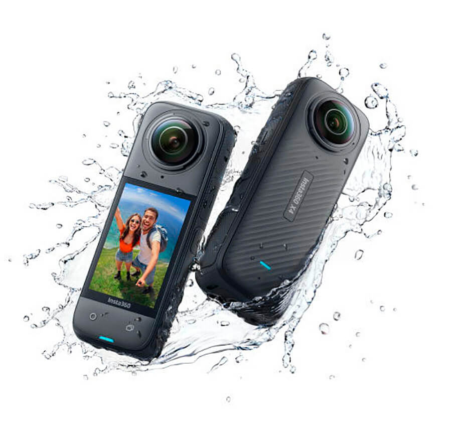Insta360 X4 cámara 360° portátil resistente al agua, ideal para grabación de aventuras y deportes