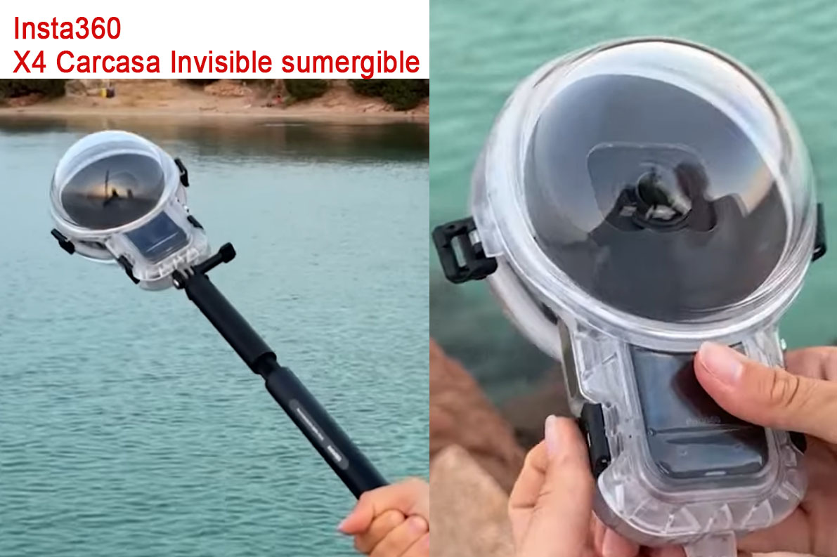 Carcasa subacuática para grabación con cámaras Insta360 Carcasa subacuática para grabación con cámaras Insta360