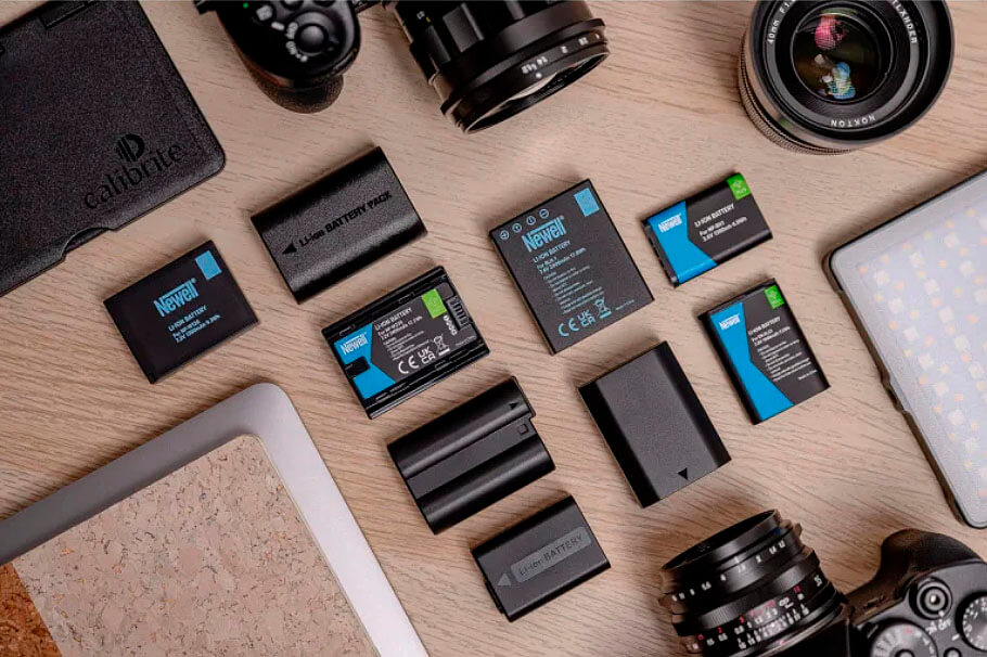 Kit completo de cargadores y baterías Newell para fotógrafos y videógrafos