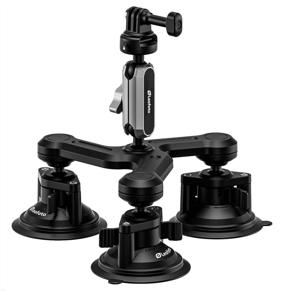 Leofoto LAC-05 - Soporte de Ventosa Triple