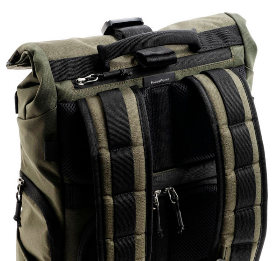 Panel trasero acolchado con malla aireada de la mochila Think Tank FocusPoint