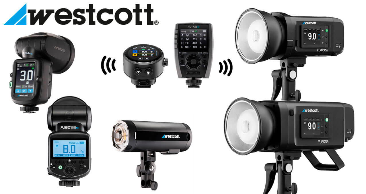 Ecosistema completo Westcott FJ con flashes FJ80, FJ200, FJ400 II, FJ800 y disparadores FJ-T1