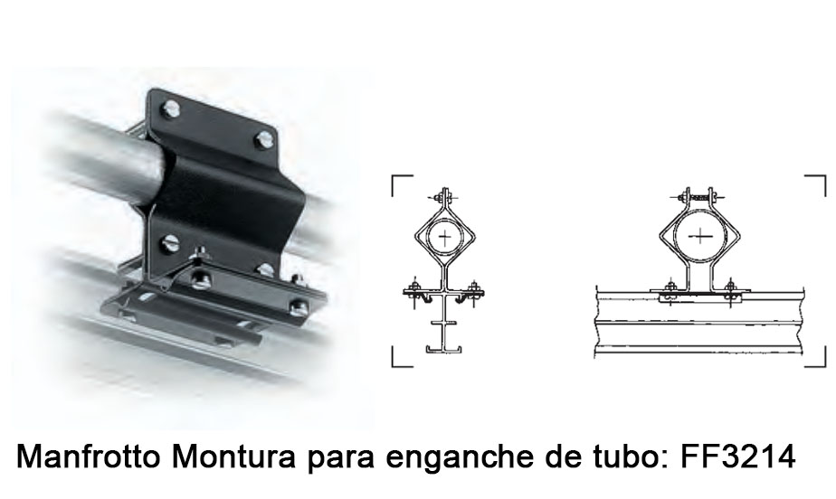 Soporte Manfrotto FF3214 para enganche de tubos de 35 a 50 mm